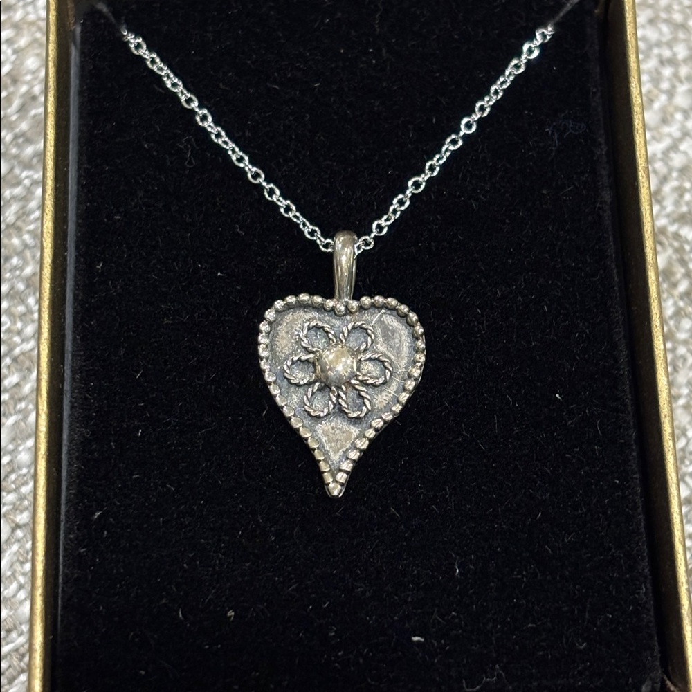 MMA Sterling Greek Heart Pendant Necklace